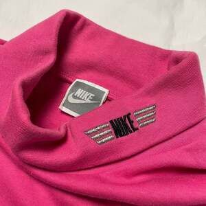 Vintage Nike Mock Turtleneck Dickey, Hot Pink Y2K Layering Crop Top